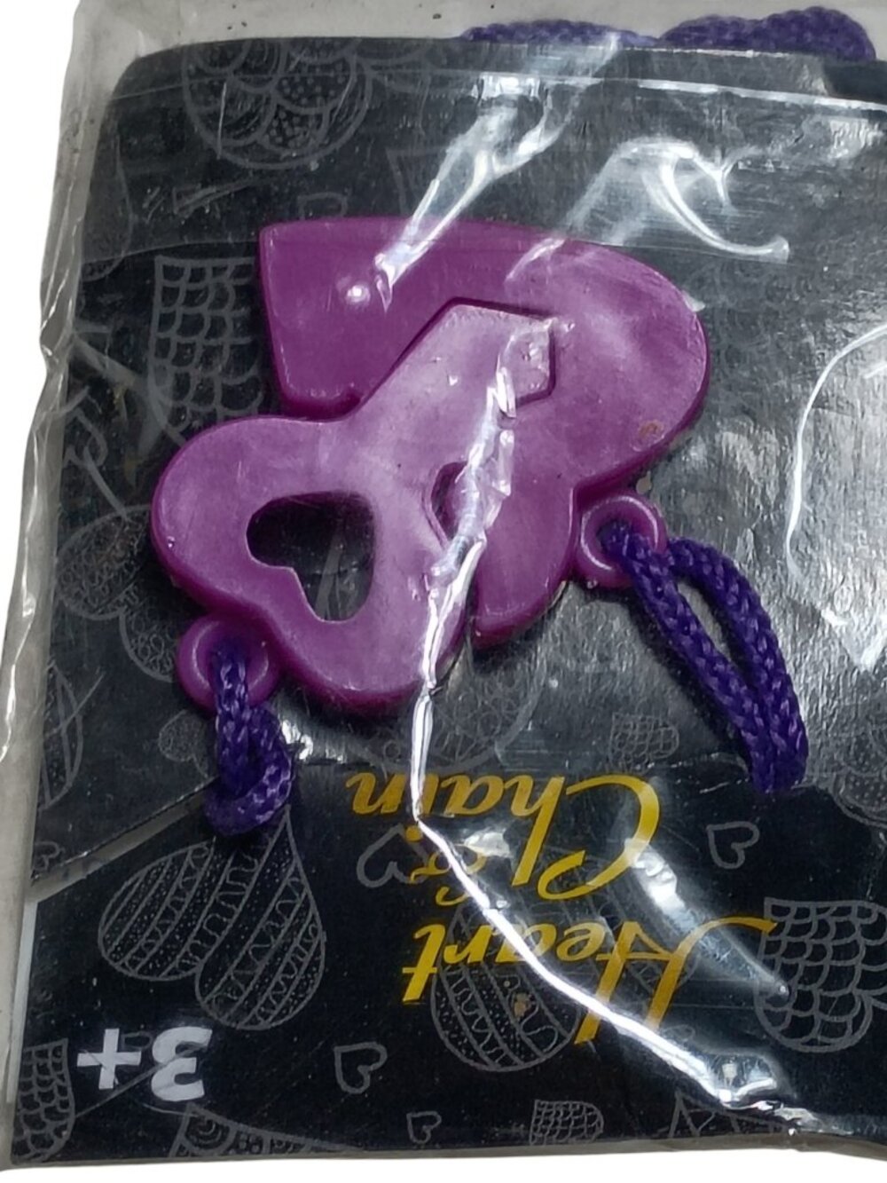 Vintage 1990s "Heart & Chain" Brain Teaser Puzzle Necklace Size 1"X1.2"